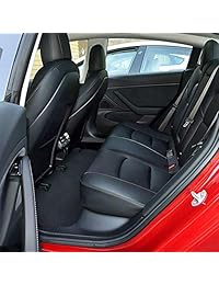 TOPlight Tesla   Juego de 3 alfombrillas impermeables para todo tipo de clima, resistentes, de goma negra, materiales ambientales, alfombras de coche para Tesla modelo 3