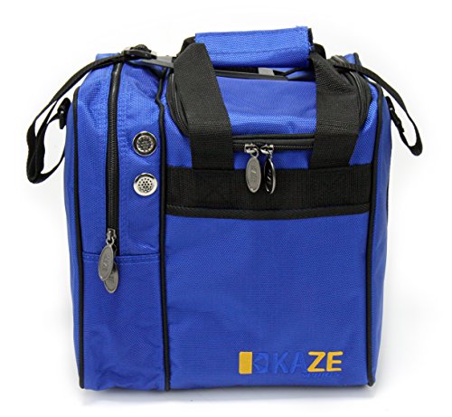 KAZE SPORTS Deluxe Single Ball Bowling Tote Bag (Blue)