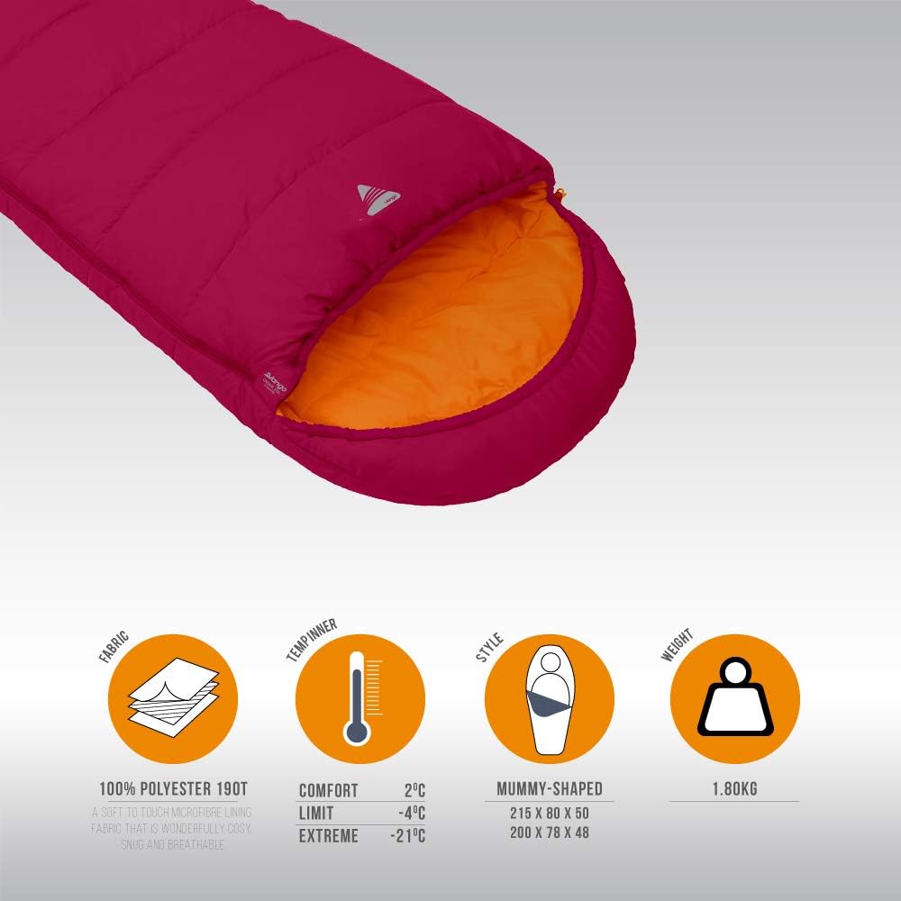 Cadair 250 Sleeping Bag for Adults (Amazon Exclusive), 3 Season Mummy Design Holds Insulation, Breathable, Cosy Lining Fabric - Image 4