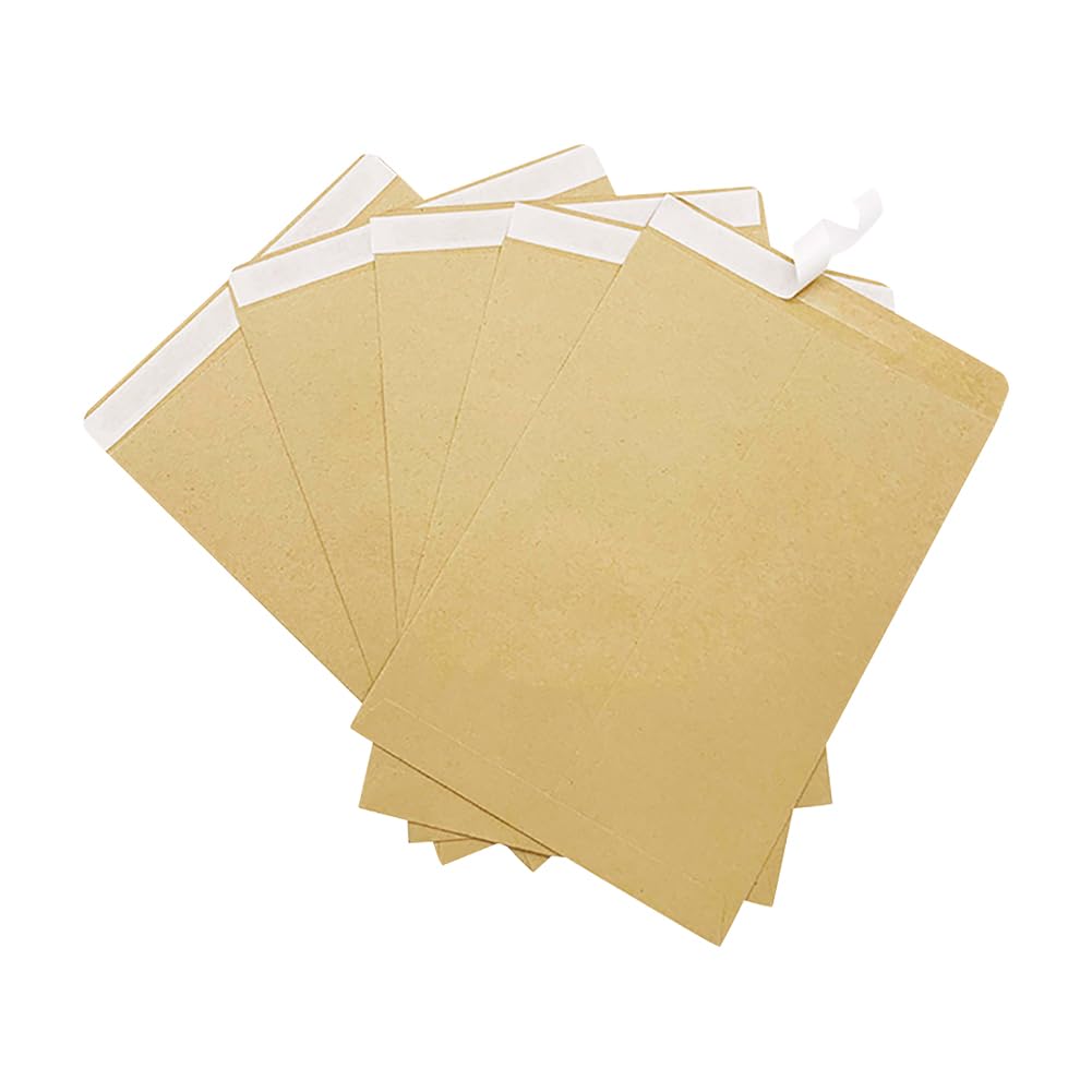 JIHUOO 10 Pcs 9 x 12 Inches Self Seal Catalog Envelopes Brown Kraft Envelopes Large Mailing Envelopes Invitation Envelopes Gummed Closure Envelopes