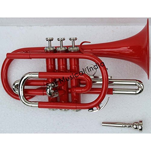 Queen Brass CORNET BB COLOR+BRASS POLISH WITH BAG+MP+NICE SOUND