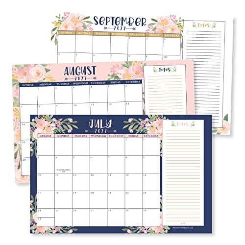 Large Desk Calendar 20222023 2022 Wall Calendar Flowers Desk