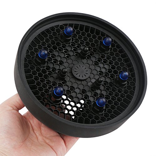 Segbeauty Foldable Sillicone Hair Bolw Dryer Attachment for Dry Hair, Hair Dryer Diffuser for Shining Heather Soft Hair, Portable for Travel -- Black