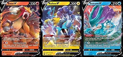 Pokemon Suicune V Entei V Raikou V Legendary Card Lot