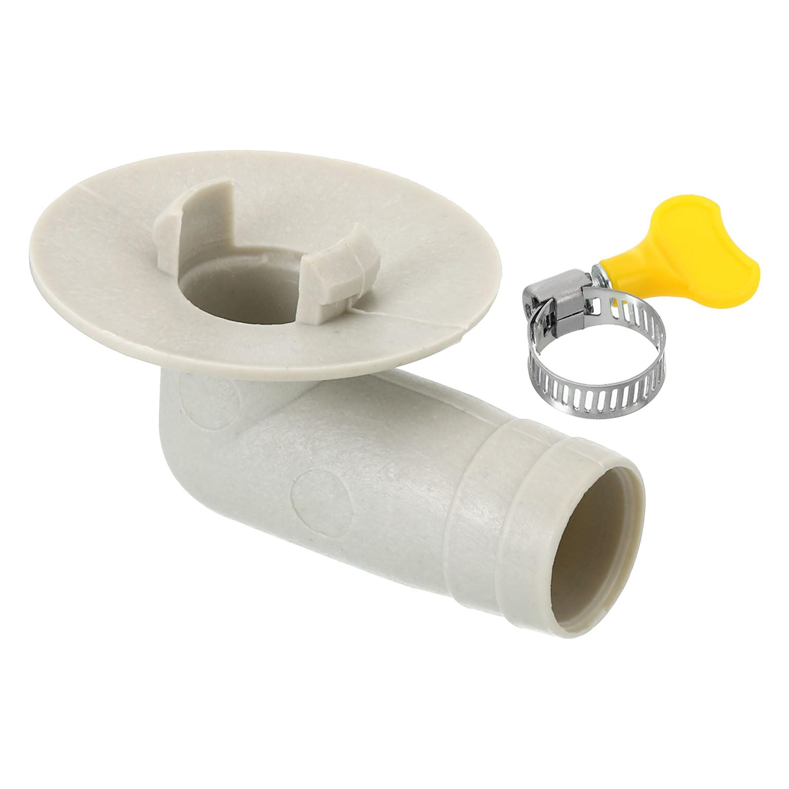 PATIKIL 15mm Air Conditioner Drain Hose Connector, 1 Pcs Universal Drain Connector with Clamp Hoop for Mini-Split Window AC Unit Faucet, White Style 11