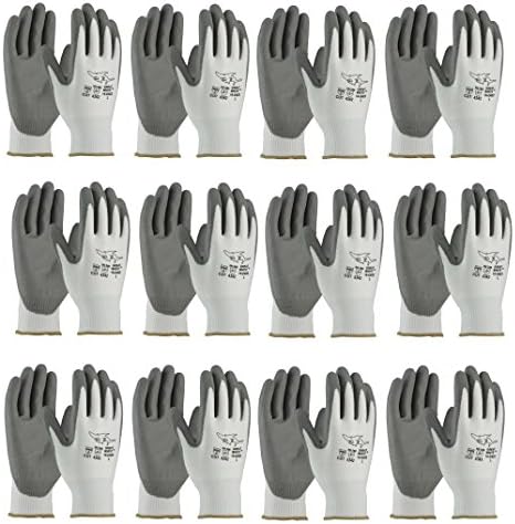 PIP 16-D622 G-Tek PolyKor Seamless Knit PolyKor Blended Gloves - Polyurethane Coated Smooth Grip on Palm &amp; Fingers (Dozen) (Small)