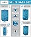 Raqpak Stuff Sack Set of 4 Lightweight Travel Drawstring Bags for Luggage Backpacking and Outdoors