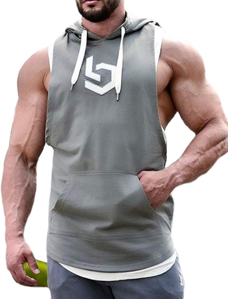 Camiseta Con Capucha Sin Mangas ORANDESIGNE Para Hombre – Tops Deportivos Para Gimnasio, Running Y Fitness