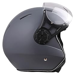 Harssidanzar Motorcycle Helmet Dual Visor Open Face