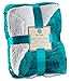 Genteele Sherpa Throw Blanket Super Soft Reversible Ultra Luxurious Plush Blanket, 50 x 60 inches, Teal/White