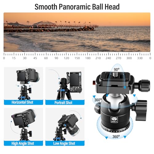 SIRUI AM-223 Mini Tripod Portable Compact Carbon Fiber Travel tripod Desktop Tripod with 360 Degree B-00K Ball Head and Arca Swiss Quick Release Plate, Loads up 15KG