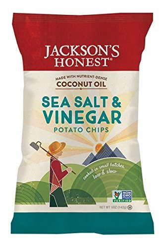Jackson's Honest Salt and Vinegar Potato Chips Made With Coconut Oil, 5 Ounce