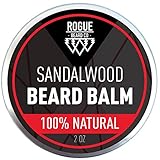 BEARD BALM SANDALWOOD by Rogue Beard Company, Leave In Conditioner with Natural Oils for Mustache Grooming and Beard Growing for Men 2 oz