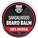 100% NATURAL Beard Balm Sandalwood Leave In Conditioner with Natural Oils for Moustache Grooming and Beard Growing for Men - Best Beard Oil Balm - 2 oz