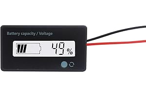LOVEDEAL 12V 24V 36V 48V Battery Meter, Battery Capacity Voltage Indicator, Lead-Acid&Lithium ion Battery Charge Discharge Monitor, for Motorcycle Car Truck Vehicle Marine Boat Golf Cart Club Car - White