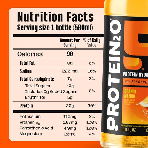 PROTEIN2O HYDRATION DRINK – 2-IN-1 LIQUID CLEAR WHEY PROTEIN ISOLATE AND ELECTROLYTE DRINK – 20G PROTEIN, VITAMINS B5, B6 – POST-WORKOUT RECOVERY – 16.9 FL OZ – 12 COUNT VARIETY PACK