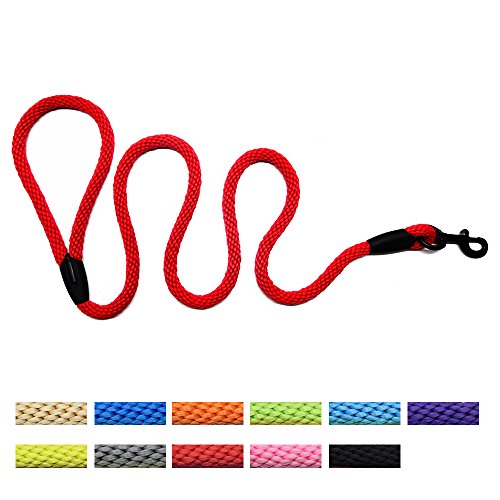 lynxking Braided Rope Dog Leash Pet Dog Lead Leash Dog Traction Rope Leashes Dog Walking Training Lead for Medium Large Dogs (4Feet Red)
