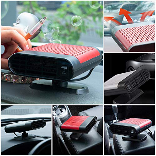jinjin Car Heater, Car Defroster, Truck Fan Heating Warmer Demister for Vehicle SUV Winter Car Heater Gray - Thumbnail 6