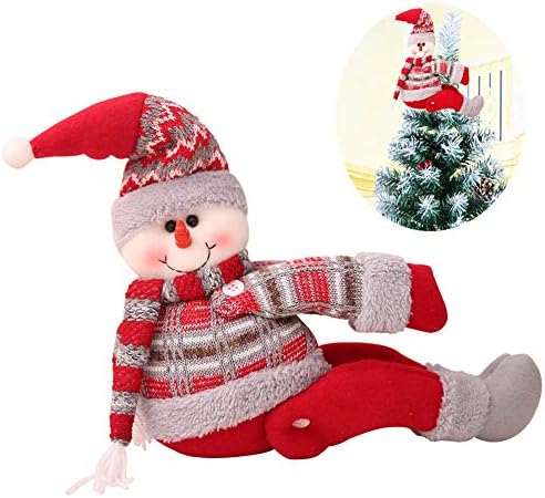 Wionfen Christmas Santa Snowman Reindeer Tree Topper Cute Handmade Top of The Xmas Tree Hugger for Holiday/Winter Wonderland Party DIY Oranaments Home Decoration Snowman