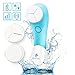 Electric Facial Brush, 3D Vibrating Sonic Waterproof Skin Exfoliating Cleansing System for Body and Face Deep Cleaning, Microdermabrasion Exfoliator with 3 Brush Heads