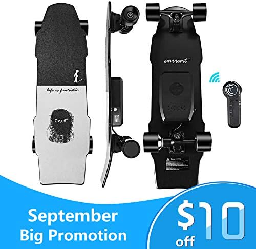 Current sports Mini Electric Skateboard Cruiser Longboard E-Skateboard 5-6 Miles Max Range, 13 MPH Top Speed