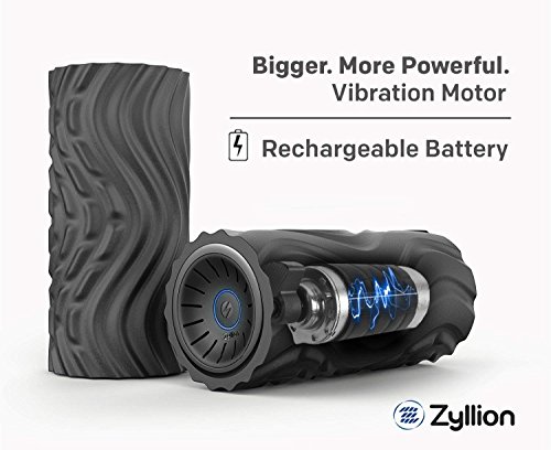 Zyllion Vibrating Foam Roller with 4 Intensity Settings - Rechargeable High Density Massager for Post Workout Muscle Recover, Myofascial Release, and Deep Tissue Massage, ZMA-22 (Black/Black) - Thumbnail 3