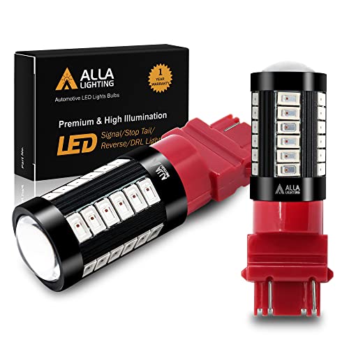 Alla Lighting WT21W/7W LED Bulbs - Pure Red Brake Tail Turn Signal Lights - View #5