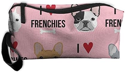 Cosmetic Bags Frenchie(7) Makeup Bag With Brush Pouch Portable Zipper Wallet Hangbag Pen For Girl And Woman Necessary
