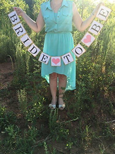 Bride to Be Wedding Sign Picture Prop Wedding Decor Wedding Ribbon Gold Trim Pink Hearts - By AJE Family Decor