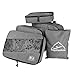 5pc Packing Cubes Set Large Travel Luggage Organizer 4 Cubes 1 Laundry Pouch Bag (Gray)