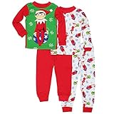 Elf on the Shelf Boys 4 piece Cotton Pajamas Set (Little Kid/Big Kid)