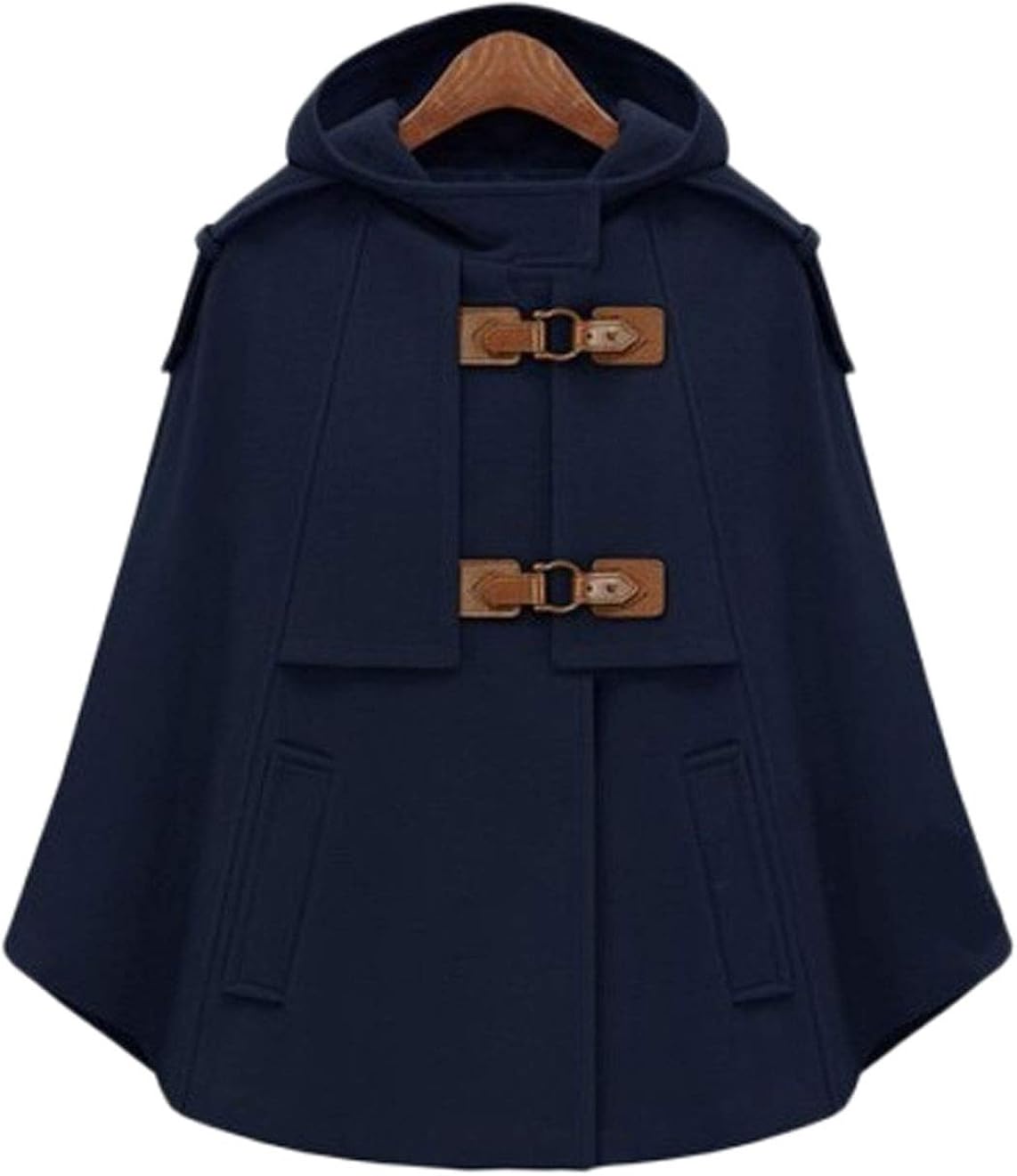 CHARTOU Women's Cute Batwing-Sleeve Hooded Wool Baggy Poncho Cape Cardigans Outwear