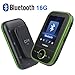 Mp3 Player with Bluetooth 16GB Clip Sport Mp3 Player Support up to 64GB Music Player-Green by TIMMY
