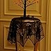 Lulu Home Halloween Table Cover, Round Black Spider Web Halloween Table Toppers for Festival Party Decoration