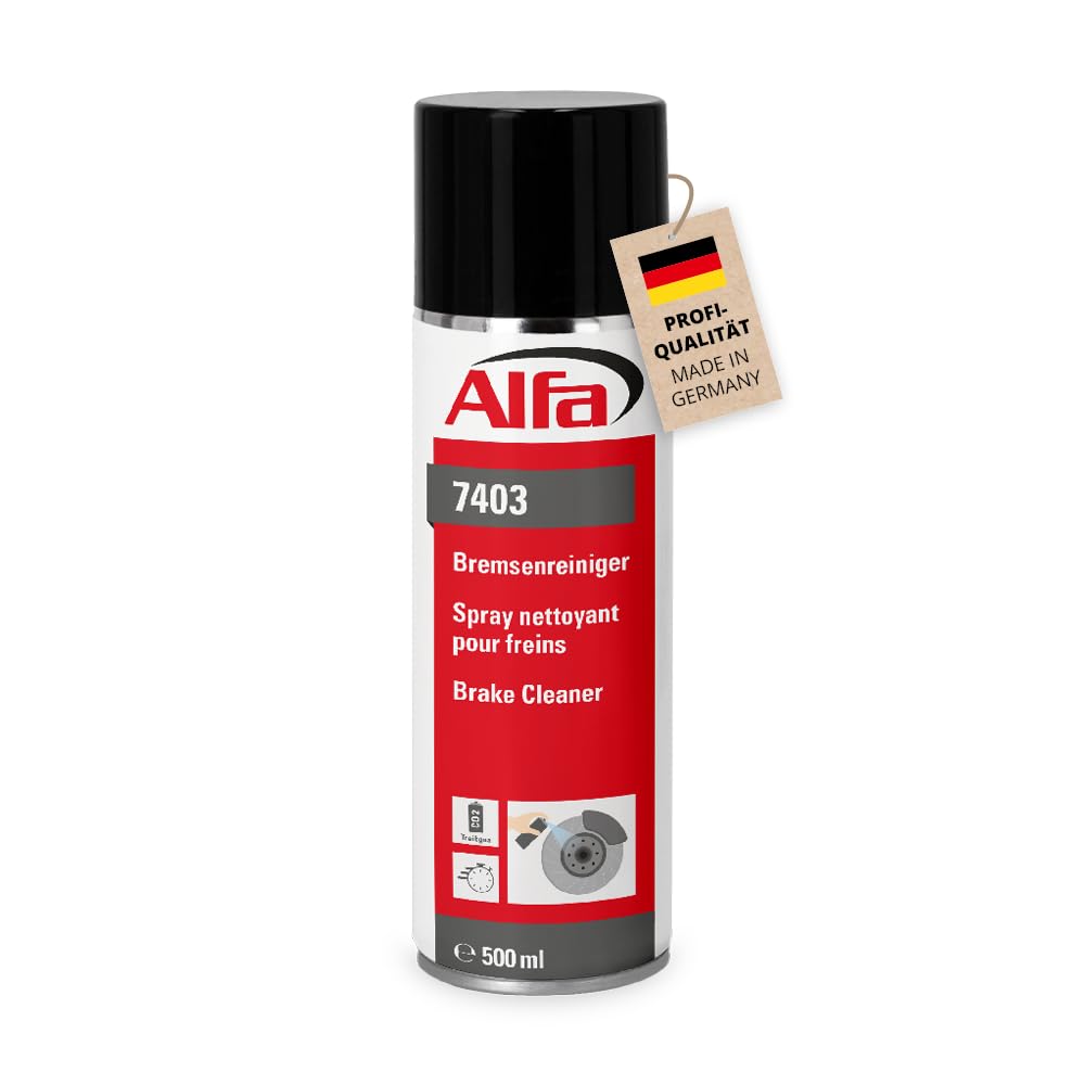 Alfa 1x Bremsenreiniger 500 ml Profi-Qualität Premium-Reiniger Bremsen Spray kraftvoll rückstandsfrei gegen Öle Fette Harze - Made in Germany 7