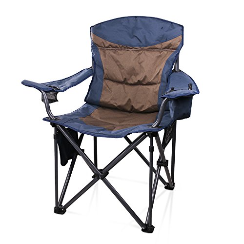 JQ&JQ Portable Stable Folding Camping Chair with Carry Bag support up to 660 Ib, Blue