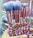 Unicorn Makeup Brushes, Coshine 7pcs Liquid Quicksand Glitter Makeup Brush Set With Crystal Pouch, Nylon Hair with Acrylic Handle