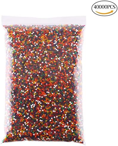 KITAMP 2.5-3mm 40000Pcs Rainbow Mixed color Crystal Water Beads Water Gel Beads Pearls for Home Decoration Vase Filler