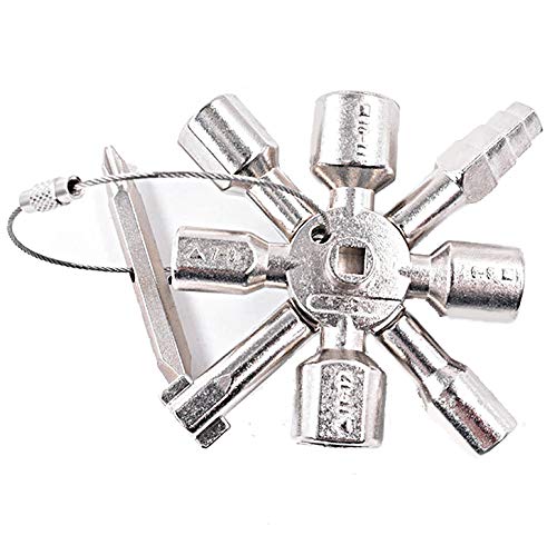 TBWHL Multifunctional Marine Tools Key 10 in 1 Universal Control Cabinet Key Torque Wrenches Cross Key CNC Key Train Door Key Universal screwdriver