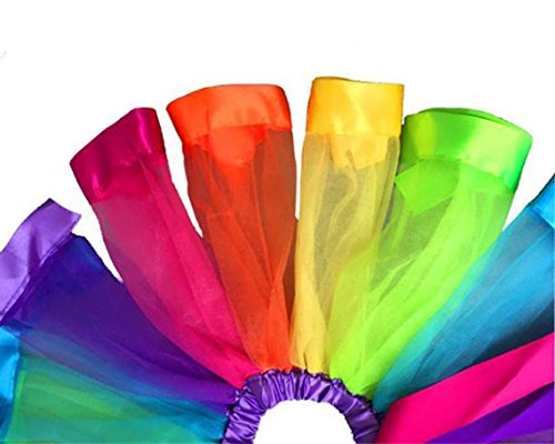 Toddler Kids Cute Tutu Dress,Girls Petticoat Rainbow Pettiskirt Bowknot Skirt Dancewear (Multicolor, S)