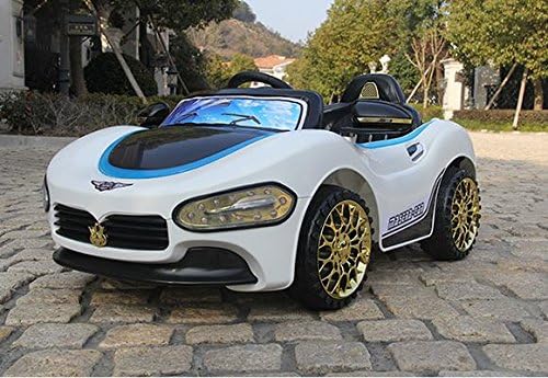TOP KIDS RIDE ON MASERATI STYLE ELECTRIC CHILDREN 12V BATTERY REMOTE CONTROL TOY CAR | FINEST QUALITY DESIGN & 2X MOTOR (WHITE)