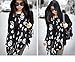 NYKKOLA Girls Skulls Printed Black Long Soft Scarf Shawl, White
