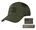 Active Duty Gear Condor Flex Mesh Cap (OD Green) + PVC Flag & Warrior Patch, Highly Breathable Fitted Tactical Operator Hat (S/M)