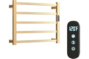 5 Bars Luxury Towel Warmers Wall Mounted Heated Towel Rack, Towel Warmer for Bathroom with Timer & Temperature Multi-Level Ad