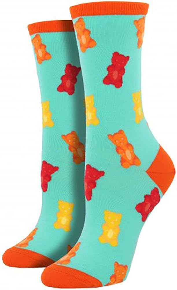 Socksmith Women's Novelty Crew Socks Gummy BearAquamarine