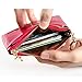 Itslife Triple Zipper Leather Mini Coin Purse Card Holder with Key Chain(Rose)
