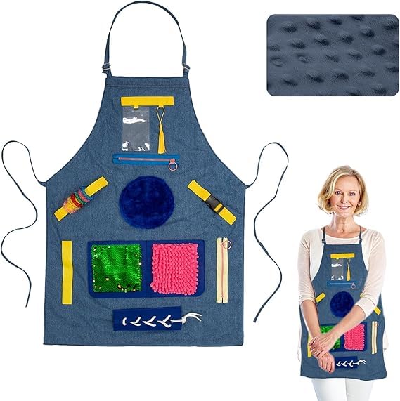 UKTYUAS Fidget Apron for Elderly, Fidget Blanket for Dementia, Dementia Products for Elderly, Gift and Activities for Seniors with Alzheimer’s or Dementia, Sensory Fidget Toys