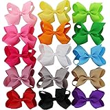 Fortop Boutique Grosgrain Ribbon Hair Bows Alligator Clips 15 Piece