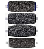 4-pack Mixed Pedicure Replacement Roller Heads Compatible with Pedi Perfect Electronic Foot File Refills (1 Extra Coarse, 2 Regular Coarse, 1 Soft Touch)
