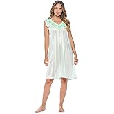 Casual Nights Women's Sleeveless Flower Satin Nightgown